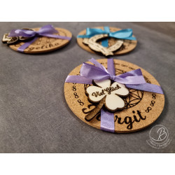 Set Korkuntersetzer "Lebensblume mit Namen"